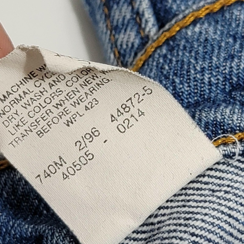 90s Levis 505 Mens Orange Tab Regular Fit Straight Leg Blue Denim Jeans 36x33 - Picture 12 of 12